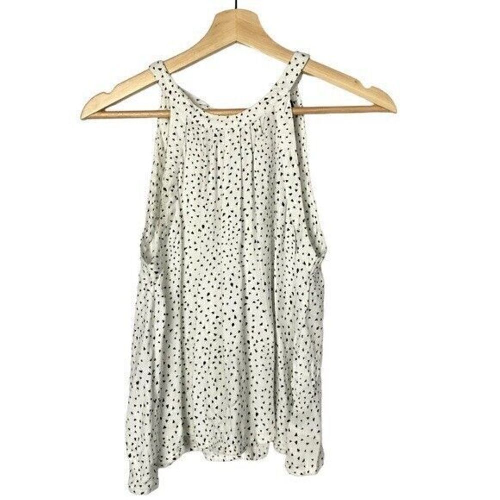 Volcom White Black Triangle Printed High Neck Tank Top S
